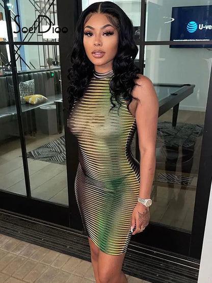 Micro Mini Dress Sheer See Through Dress