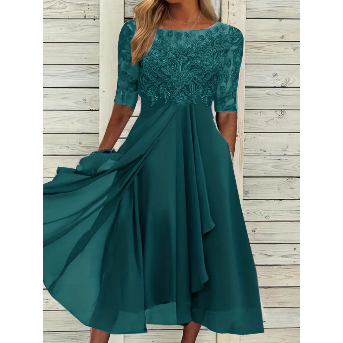 Elegant Spring Bridesmaid Lace Dress