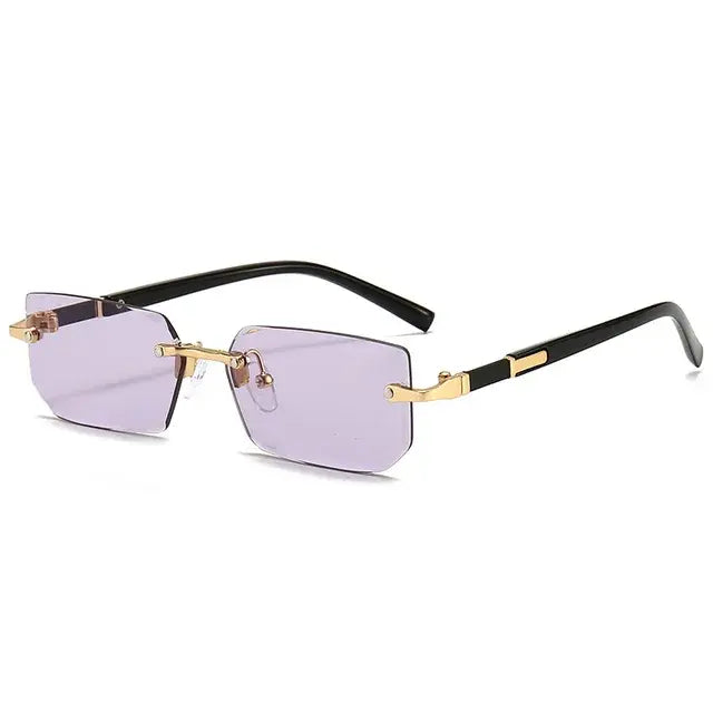 Rimless Sunglasses Rectangle Fashion