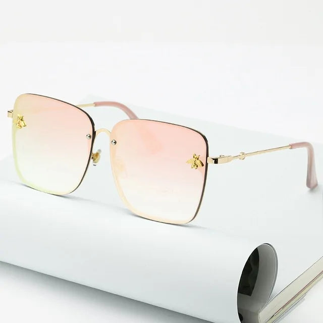 Oversize Rimless Square Sunglasses