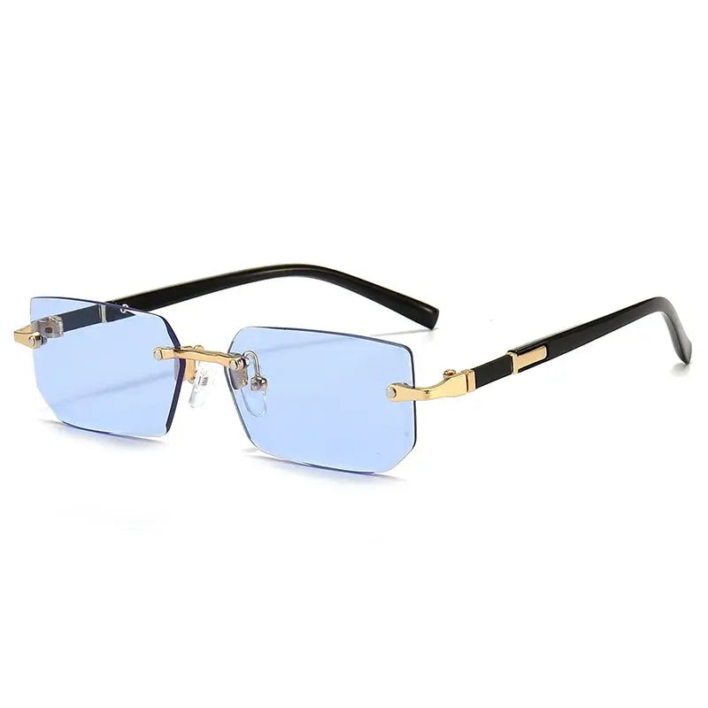 Rimless Sunglasses Rectangle Fashion