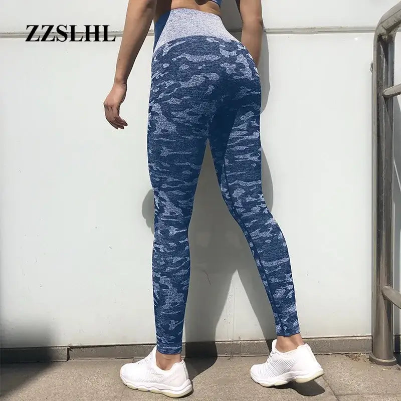 Blue Camo Movi Leggings