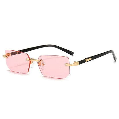 Rimless Sunglasses Rectangle Fashion