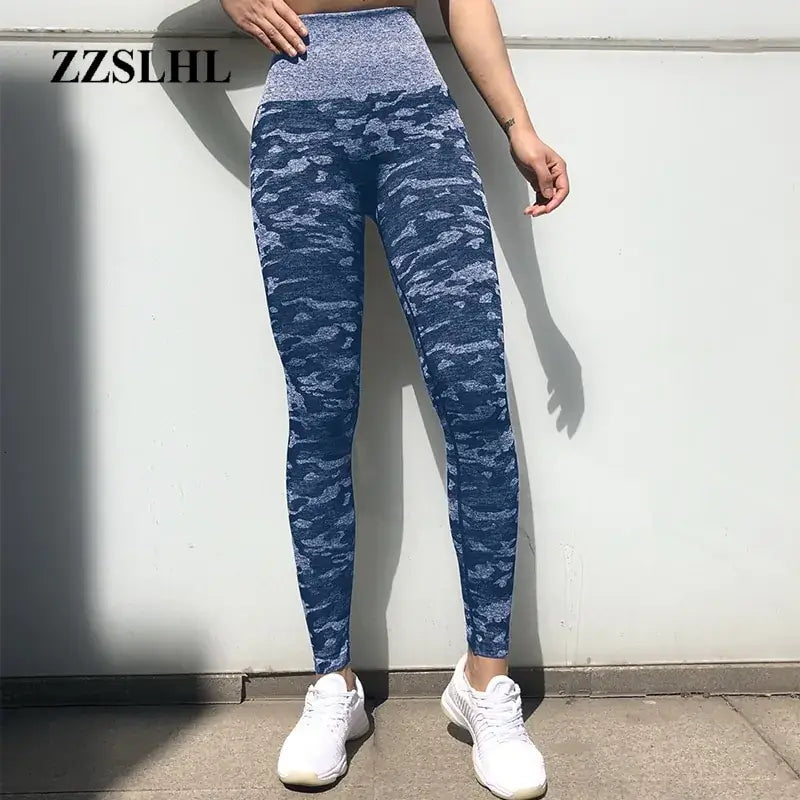 Blue Camo Movi Leggings