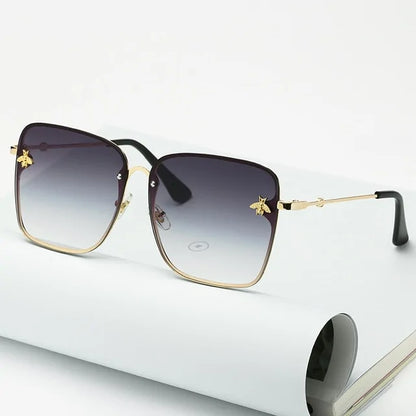 Oversize Rimless Square Sunglasses