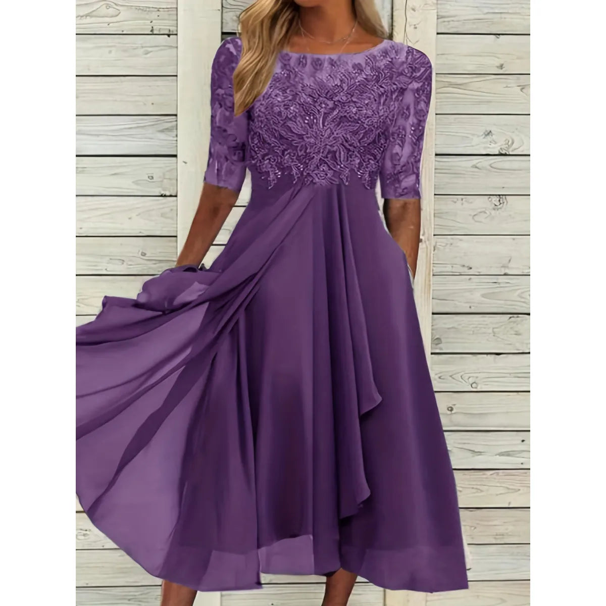 Elegant Spring Bridesmaid Lace Dress