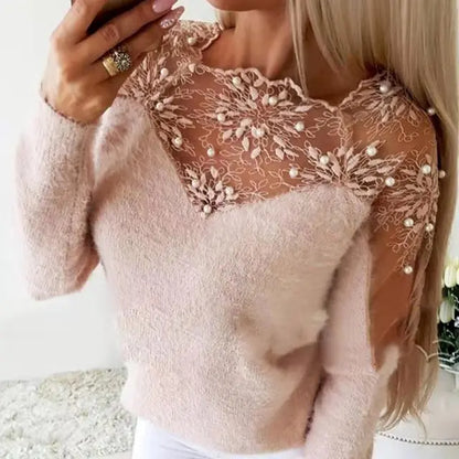 Lace Mesh Sweater Top