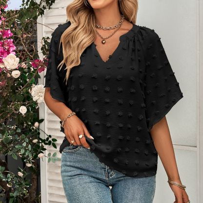 Womens V Neck Batwing Summer Top