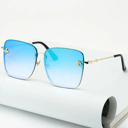 Oversize Rimless Square Sunglasses