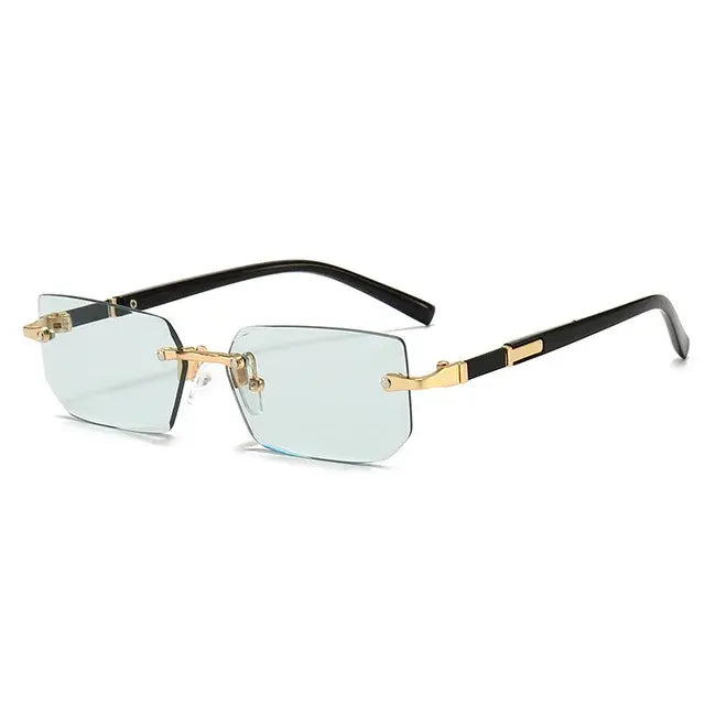 Rimless Sunglasses Rectangle Fashion