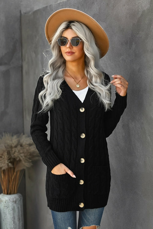 Button Pocket Knit Cardigan