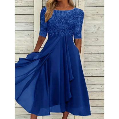 Elegant Spring Bridesmaid Lace Dress