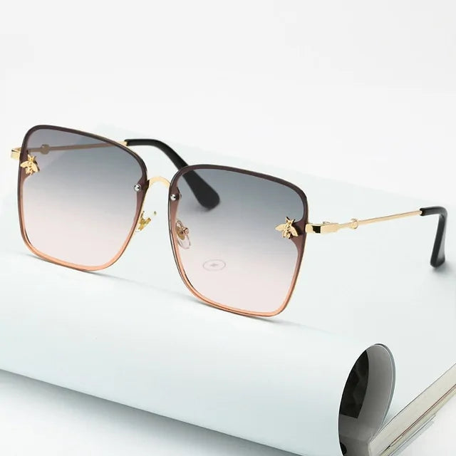 Oversize Rimless Square Sunglasses