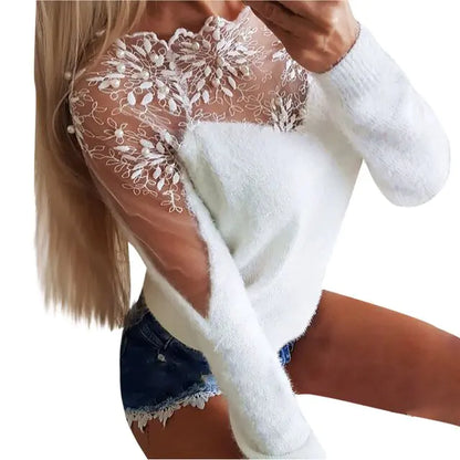 Lace Mesh Sweater Top