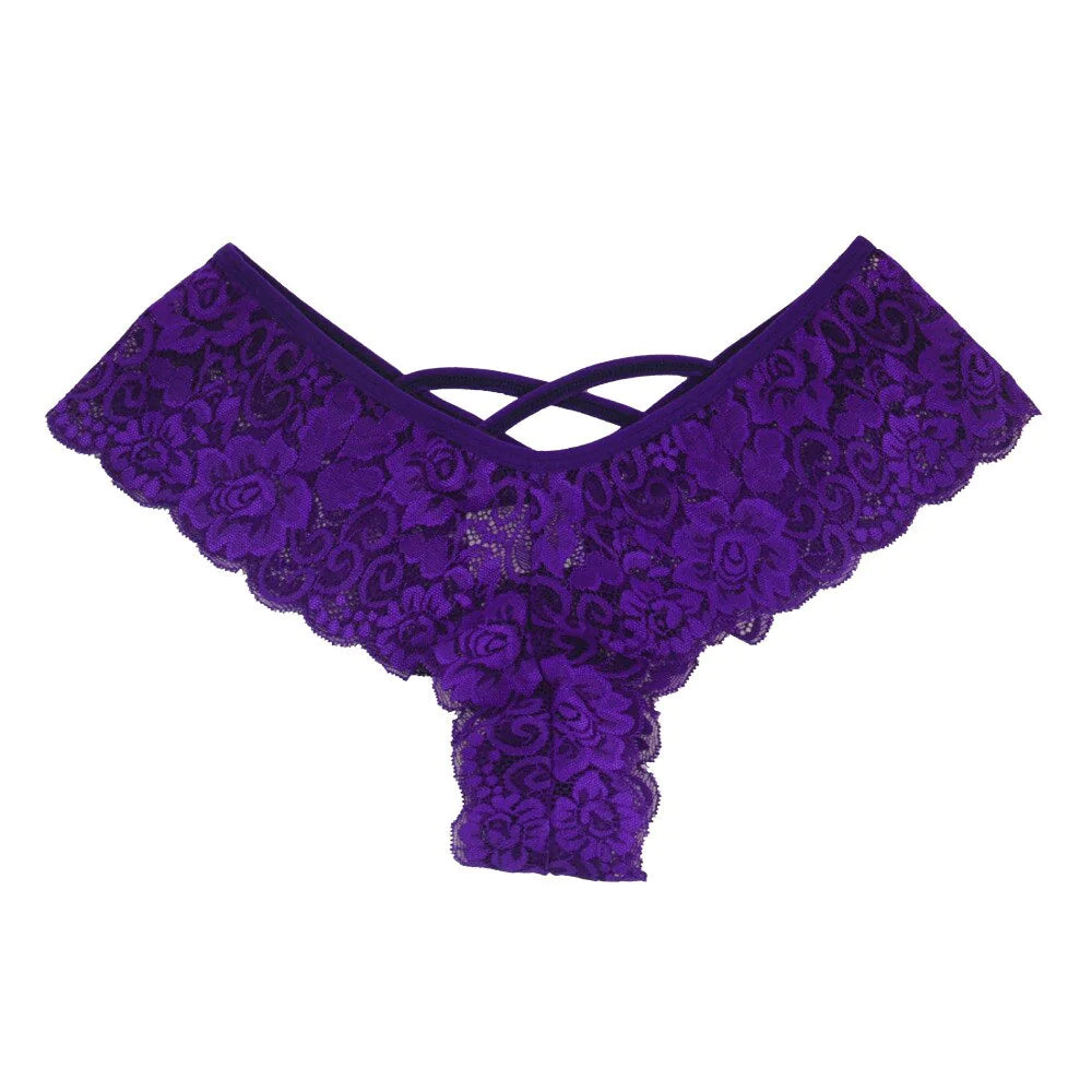 4-Pack Plus Size Lace Lingerie Briefs and Thongs